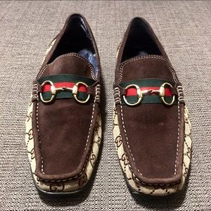Vintage GUCCI Loafers Brown Suede US Size 11